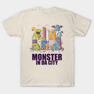 Monster in da City 01 with Text T-Shirt